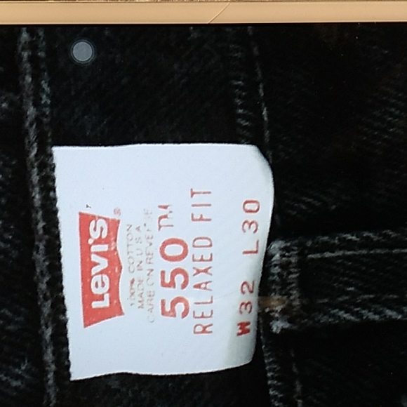 🏁 Vintage Levi's USA  550 Jeans Black  RELAXED 30 X 30 High Waist Mom Wedgie - Picture 10 of 16
